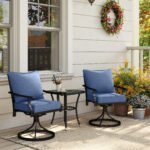 Patio Chair Cushions Set of 2 with Seat & Backrest, Fade Resistant Seat Replacement Cushion Set, Blue - Image 7