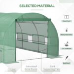 Steel Frame Walk-In Tunnel Greenhouse Garden Warm House Large Hot House Kit with Windows & Door, 19' x 10' x 7', Green - Image 4