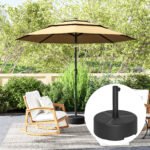 Round Patio Umbrella Base Holder, Heavy Duty Outdoor Umbrella Stand Base, Filled Up to 44lbs with Stand or 40lbs with Water for Garden, Poolside - Image 7