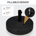 Umbrella Stand for 1.5" or 2" Umbrella Poles, Round Fillable Umbrella Base for Outdoor, Lawn, Deck - Image 5