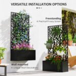 Metal Garden Bed with Trellis for Climbing Plants, Freestanding or Wall Mounted Flower Bed for Garden, Patio, Balcony - Image 5