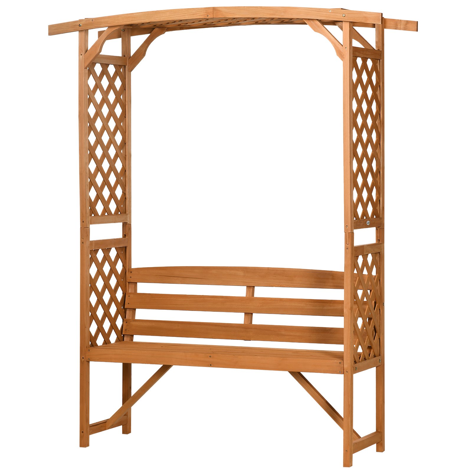 zkm6d218ccf8ddd97.jpg Patio Garden Bench, Wooden Bench, Outdoor Bench for Vines/Climbing Plants, Brown - Image 1
