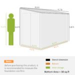 4.6' x 9' Outdoor Storage Shed, Lean to Metal Shed with Foundation Kit, Lockable Doors and Gloves for Patio, Lawn, Dark Gray - Image 3