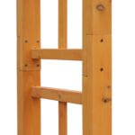 7' Wood Steel Outdoor Garden Arched Trellis Arbor with Natural Fir Wood & Side Panel for Climbing Vines, Orange - Image 7