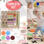 Kids Balance Beam, Wooden Balance Board with Stepping Stone for 3-8 Years - Image 7