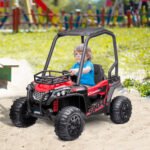 12V Kids UTV with Music, Lights, MP3/USB, Suspension System, Remote Control, Red - Image 2