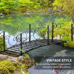 6' Metal Arch Backyard Garden Bridge, Safety Siderails, Arc Footbridge for Backyard Creek, Stream, Pond - Image 5
