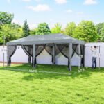 10' x 20' Pop Up Canopy Tent with Netting, Heavy Duty Instant Sun Shelter, Large Tents for Parties with Carry Bag for Outdoor, Garden, Patio - Image 3