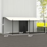 10' x 20' Wall-Mounted Outdoor Pergola Canopy, Metal Patio Canopy with Drainage Holes for Backyard Garden - Image 3