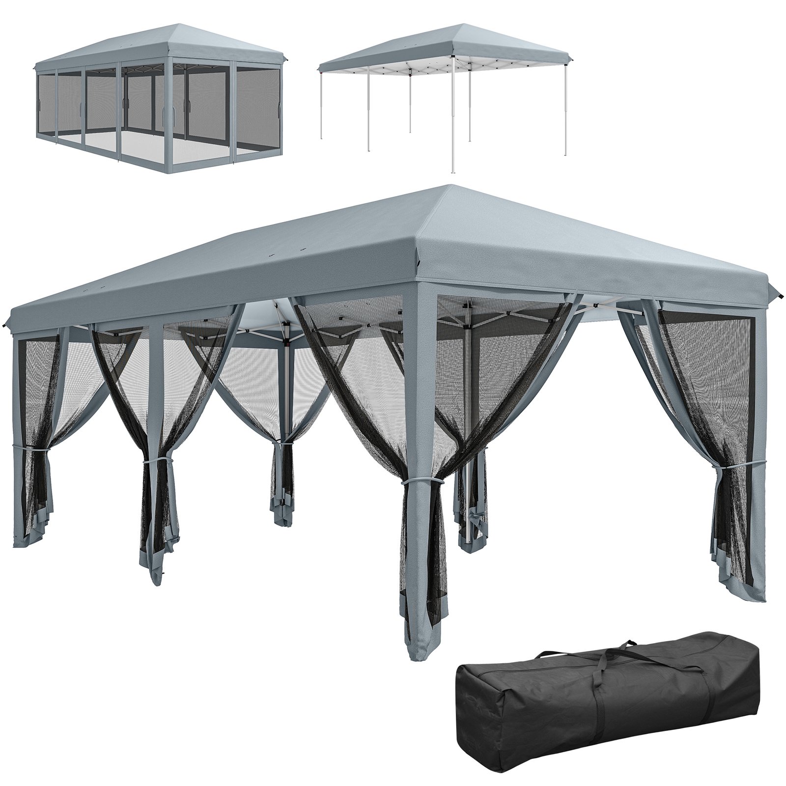 UsP6c719e43ab9b70.jpg 10' x 20' Pop Up Canopy Tent with Netting, Heavy Duty Instant Sun Shelter, Large Tents for Parties with Carry Bag for Outdoor, Garden, Patio - Image 1