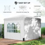 10 x 10 ft Pop Up Canopy Tent with Sidewalls, UPF50+ Outdoor Portable Instant Canopy Shelter with Carry Bag - Image 4