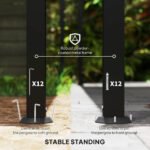 10' x 16' Wall-Mounted Outdoor Pergola Canopy, Metal Patio Canopy with Drainage Holes for Backyard Garden - Image 5