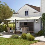 10' x 20' Wall-Mounted Outdoor Pergola Canopy, Metal Patio Canopy with Drainage Holes for Backyard Garden - Image 2