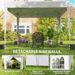 10 x 10 ft Pop Up Canopy Tent with Sidewalls, UPF50+ Outdoor Portable Instant Canopy Shelter with Carry Bag - Image 5