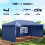 10' x 20' Pop Up Canopy Tent with 4 Sidewalls, Instant Gazebo with Carry Bag for Garden, Patio - Image 4