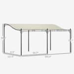 10' x 16' Wall-Mounted Outdoor Pergola Canopy, Metal Patio Canopy with Drainage Holes for Backyard Garden - Image 3