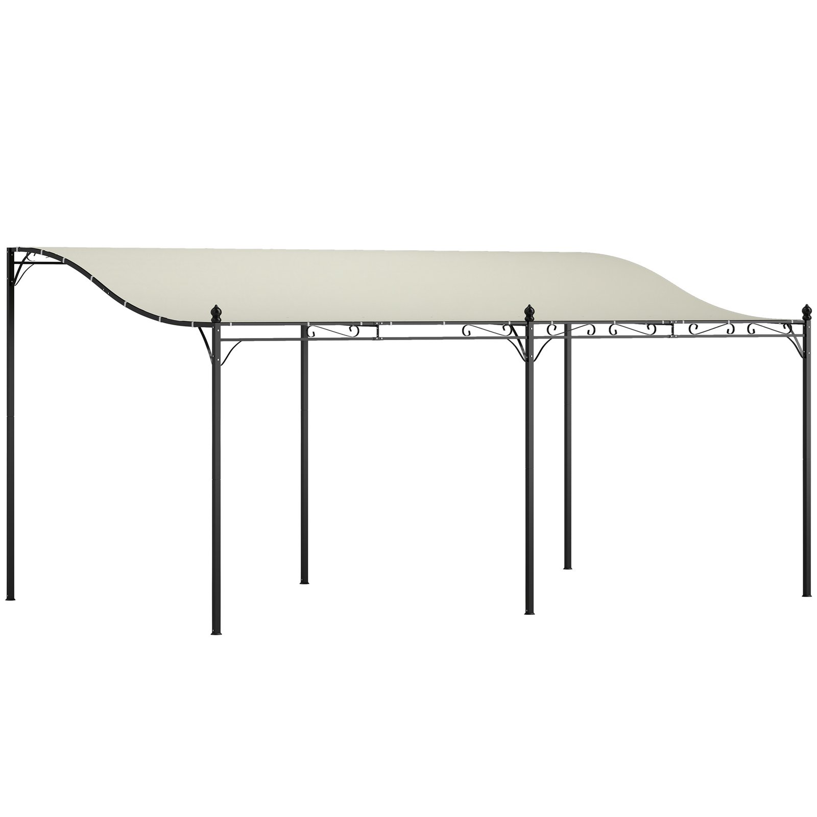 eOgea119495301c1e.jpg 10' x 16' Wall-Mounted Outdoor Pergola Canopy, Metal Patio Canopy with Drainage Holes for Backyard Garden - Image 1