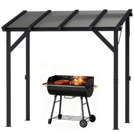 Hardtop Gazebo, 11 ft x 13 ft, with Galvanized Steel Roof, Hooks and Wood Frame