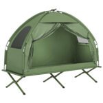 Camping Tent Cot, Single Person Folding Cot Combo, Off-Ground Tent, Covered Outdoor Bed with Carry Bag for Hiking, Camping