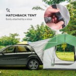 2000mm Waterproof SUV Tent, Car Tent with 3 Doors and Mesh Window, for 5-6 Person Camping Travel, Gray and Green - Image 4