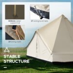 10-Person Large Waterproof Yurt Camping Tent, Perfect for Family Camping, Beige - Image 4