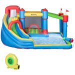 6-in-1 Inflatable Water Slide with Splash Pool, Slide, Climbing Wall, Water Cannon, Inflatable Bounce House for Kids with 2 Min. Inflation and Air Blower - Image 17