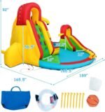 16 x 14 Ft Inflatable Water Slide Park with GFCI 550W Blower, Dual Slides, Climbing Walls and Splash Pool - Image 3