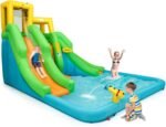13 x 12 Ft Inflatable Double Water Slide Park with 480W Blower, Climbing Wall, Water Cannon, Basketball Hoop and Splash Pool - Image 6