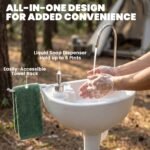 Portable Camping Sink with 4.5-Gallon Water Tank, Wheels and Soap Dispenser, Light Gray - Image 6