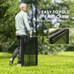 Folding Camping Table, 4.5ft Portable Table with 2 Wing Panels, Height Adjustable Metal Picnic Table - Image 8
