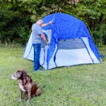 3 Person Pop Up Camping Tent Quick Setup Automatic Hydraulic Family Travel Tent w/ Windows Doors Carry Bag, Blue - Image 8
