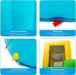 13 x 12 Ft Inflatable Double Water Slide Park with 480W Blower, Climbing Wall, Water Cannon, Basketball Hoop and Splash Pool - Image 7