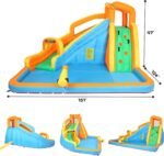 13 x 10 Ft Inflatable 5-in-1 Water Slide Park with 480W Blower, Climbing Wall, Elephant Sprayer and Splash Pool - Image 3