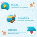 15 x 12 Ft Inflatable Double Water Slide Park with 735W Blower, Climbing Wall, Water Cannon and Splash Pool - Image 5