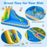 Inflatable Water Slide Park with 550W Blower, Climbing Wall and Splash Pool for Kids Ages 3–12 - Image 5