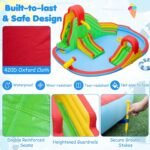 16 x 14 Ft Inflatable Water Slide Park with GFCI 550W Blower, Dual Slides, Climbing Walls and Splash Pool - Image 8