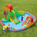 16 x 14 Ft Inflatable Water Slide Park with GFCI 550W Blower, Dual Slides, Climbing Walls and Splash Pool - Image 2