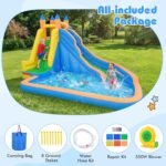 Inflatable Water Slide Park with 550W Blower, Climbing Wall and Splash Pool for Kids Ages 3–12 - Image 6