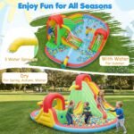 16 x 14 Ft Inflatable Water Slide Park with GFCI 550W Blower, Dual Slides, Climbing Walls and Splash Pool - Image 6
