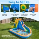 Inflatable Water Slide Park with 550W Blower, Climbing Wall and Splash Pool for Kids Ages 3–12 - Image 9