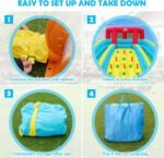 15 x 12 Ft Inflatable Double Water Slide Park with 735W Blower, Climbing Wall, Water Cannon and Splash Pool - Image 7