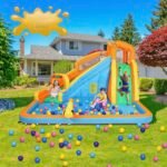 13 x 10 Ft Inflatable 5-in-1 Water Slide Park with 480W Blower, Climbing Wall, Elephant Sprayer and Splash Pool - Image 2