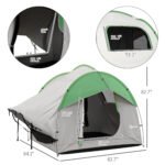 2000mm Waterproof SUV Tent, Car Tent with 3 Doors and Mesh Window, for 5-6 Person Camping Travel, Gray and Green - Image 3