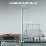 Folding Camp Kitchen, Camping Table Cooking Station with Adjustable Lamp Stand - Image 6