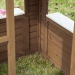 Kids Wooden Playhouse, Outdoor Garden Games Cottage with Flowers Pot Holder, Working Door, Windows, Brown - Image 10