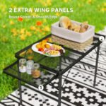 Folding Camping Table, 4.5ft Portable Table with 2 Wing Panels, Height Adjustable Metal Picnic Table - Image 4