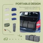 2-Person Folding Camping Cot Portable Outdoor Bed Set with Sleeping Bag, Inflatable Air Mattress, Comfort Pillows and Carry Bag, Soft and Comfortable for Outdoor Travel Camp Beach Vacation - Image 4