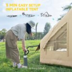 Inflatable Camping Tent with Hand Pump, 4 Season Blow Up Tent, Waterproof and Windproof with Mesh Windows and Doors - Image 4