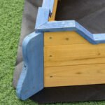 Kids Wooden Sandbox Pirate Ship Sandboat w/ Bench Seat Storage Space Ceder Wood - Image 10