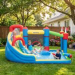6-in-1 Inflatable Water Slide with Splash Pool, Slide, Climbing Wall, Water Cannon, Inflatable Bounce House for Kids with 2 Min. Inflation and Air Blower - Image 16